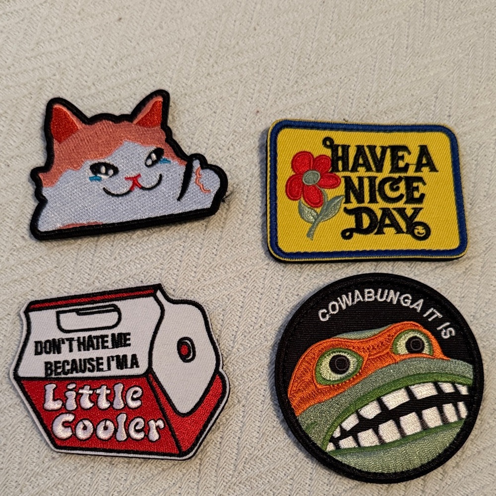 Set of Fun Embroidered Velcro Patches